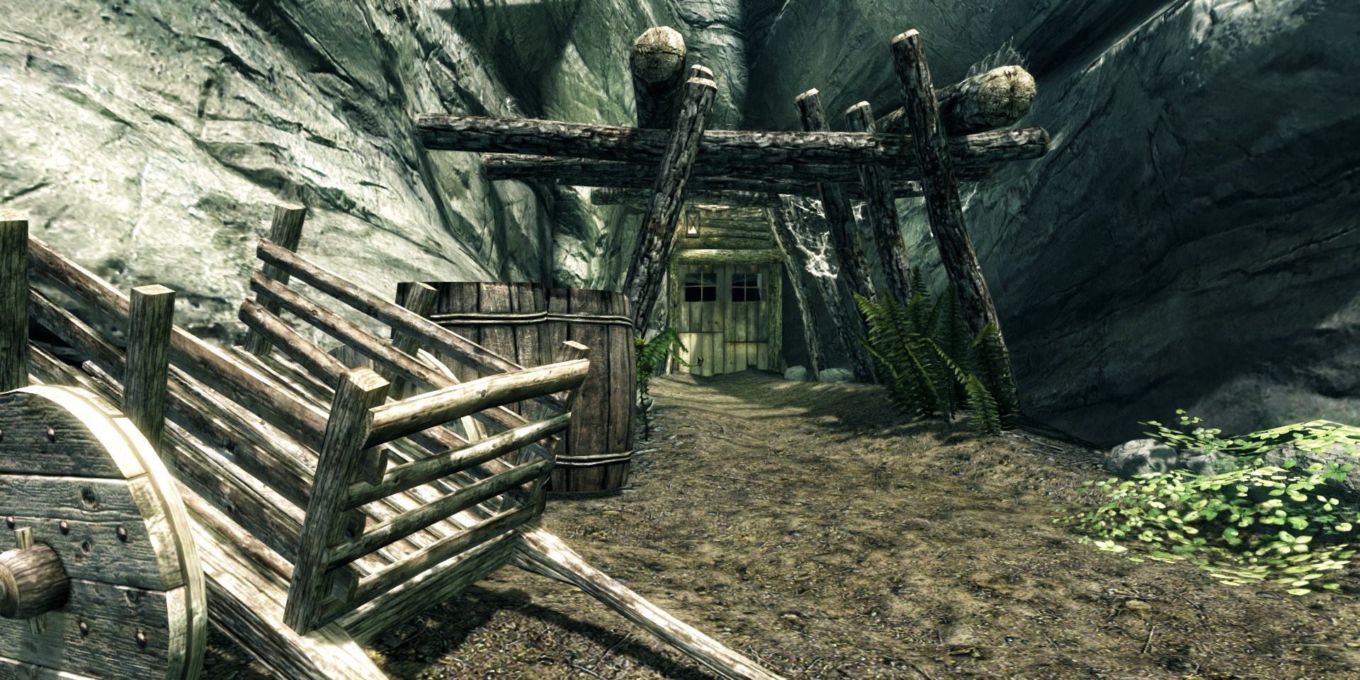 the entrance to Embershard Mine in Skyrim