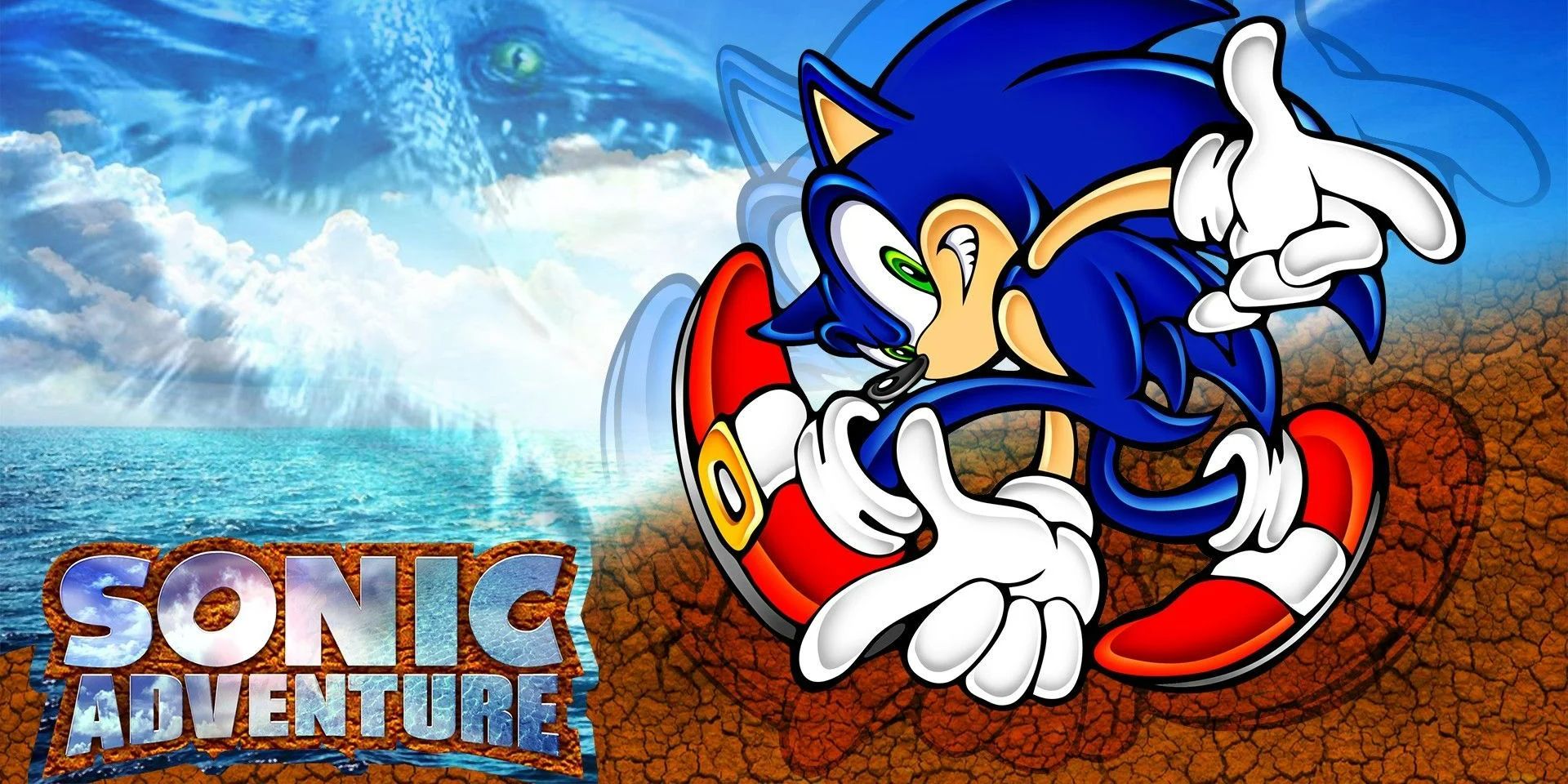 Sonic Adventure wallpaper with Sonic and Chaos