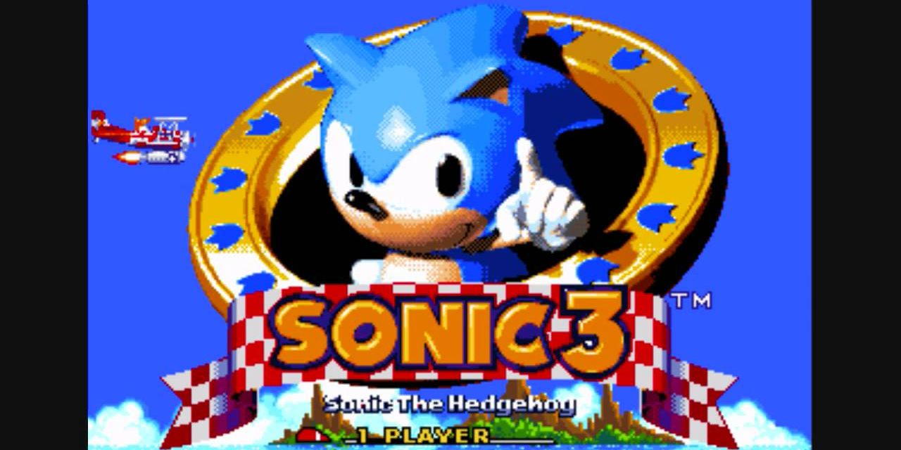 The title screen in Sonic The Hedgehog 3