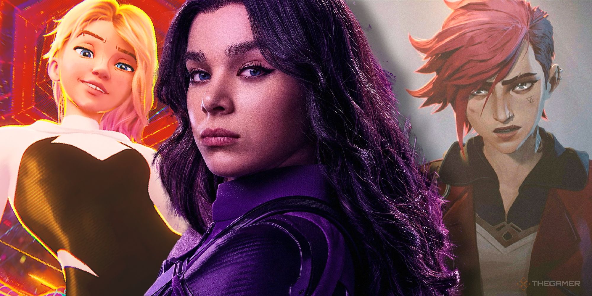 Hailee Steinfeld as Kate Bishop, Vi, and Gwen Stacy