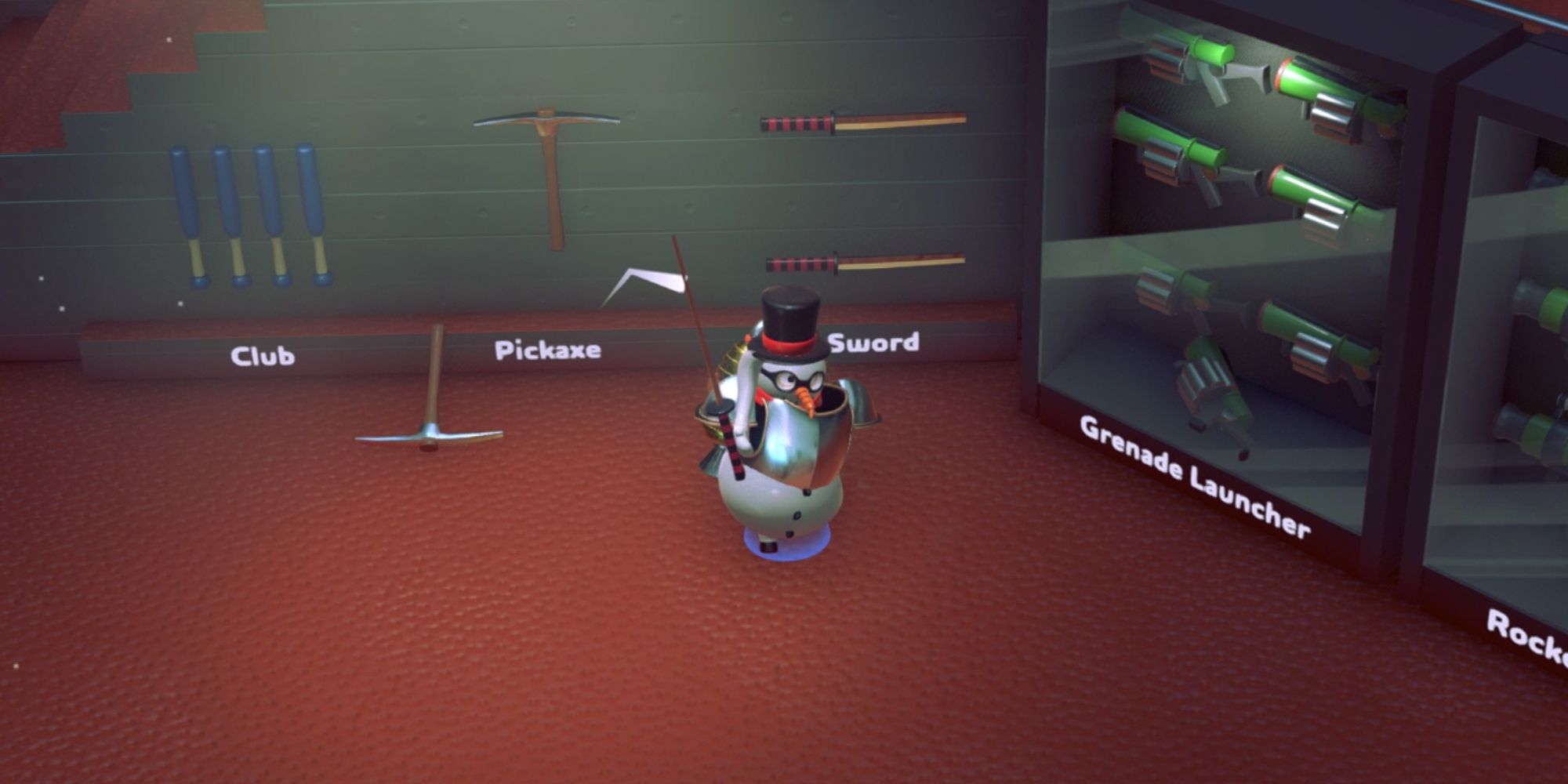 rubber bandits snowman swinging a sword