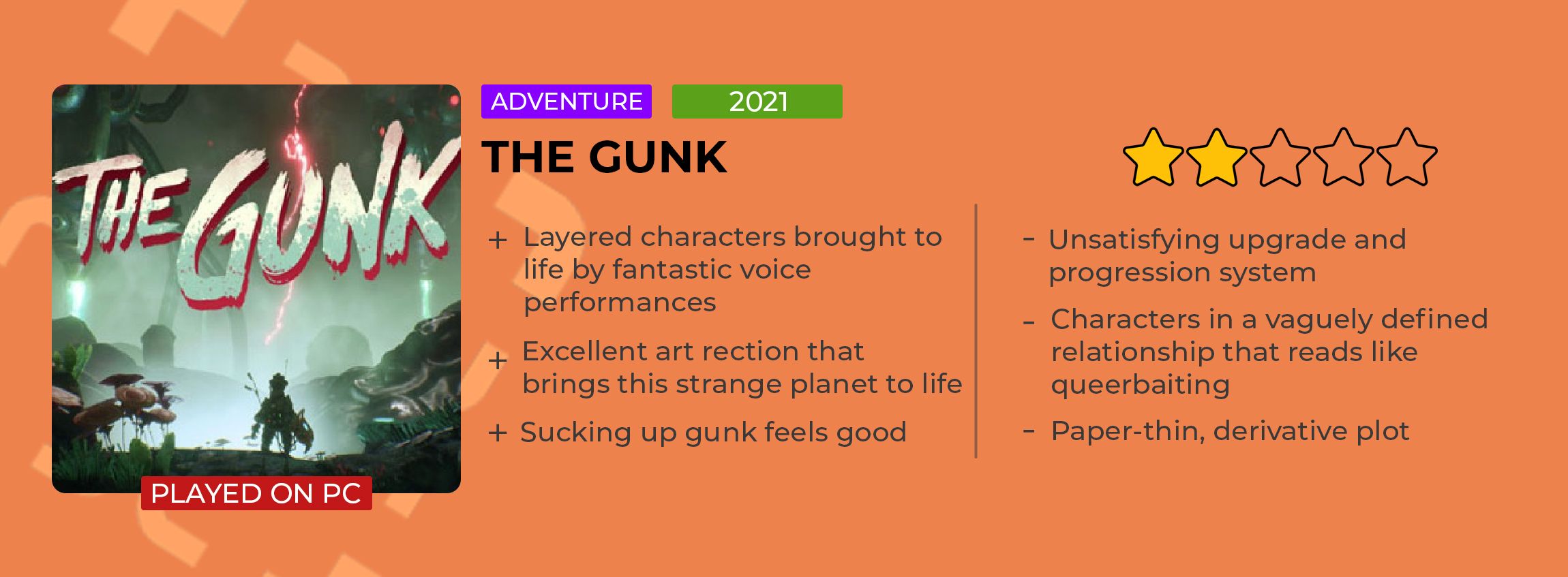 The Gunk Review Card