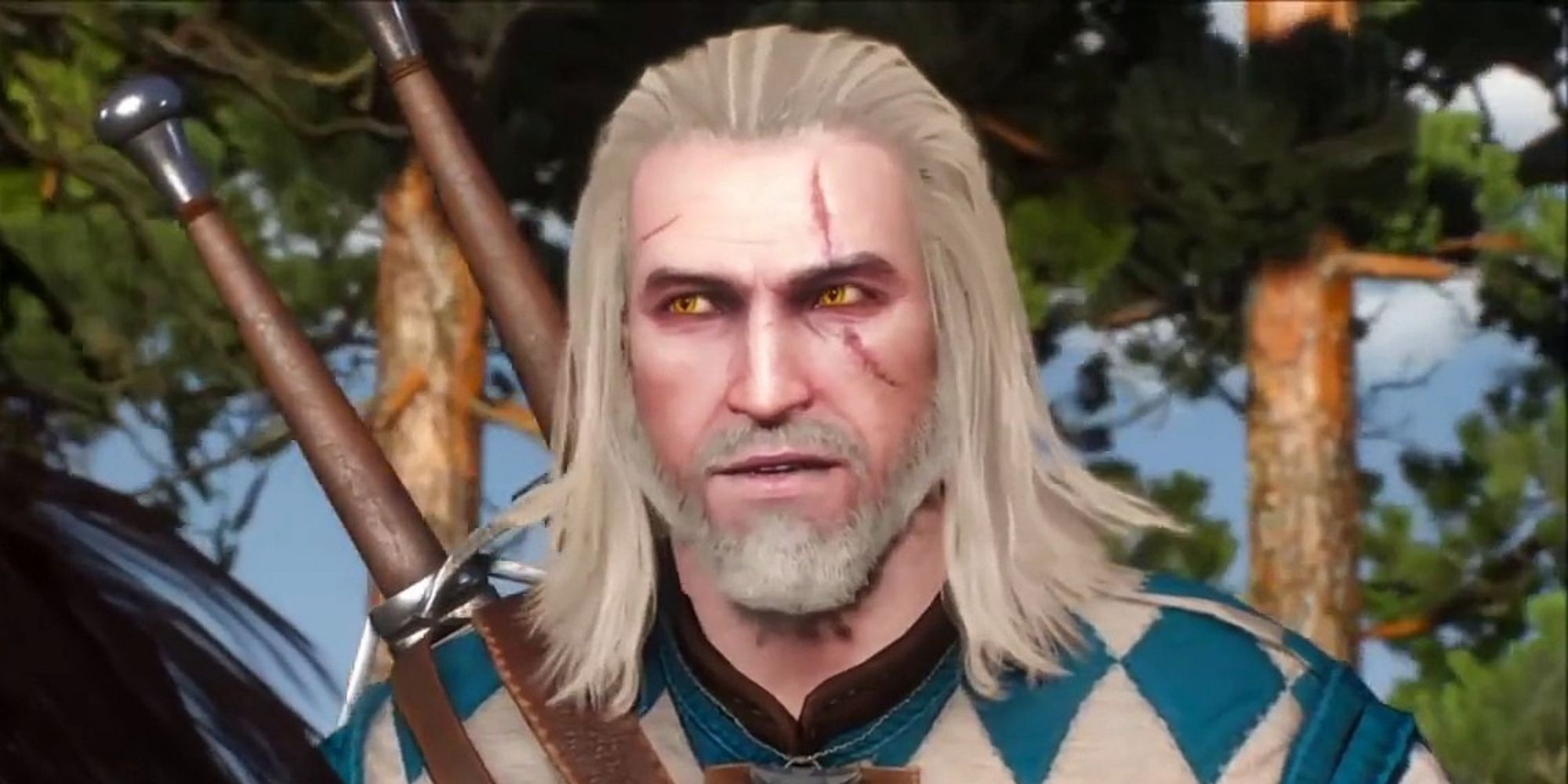 The Witcher 3 geralt with hair long and loose