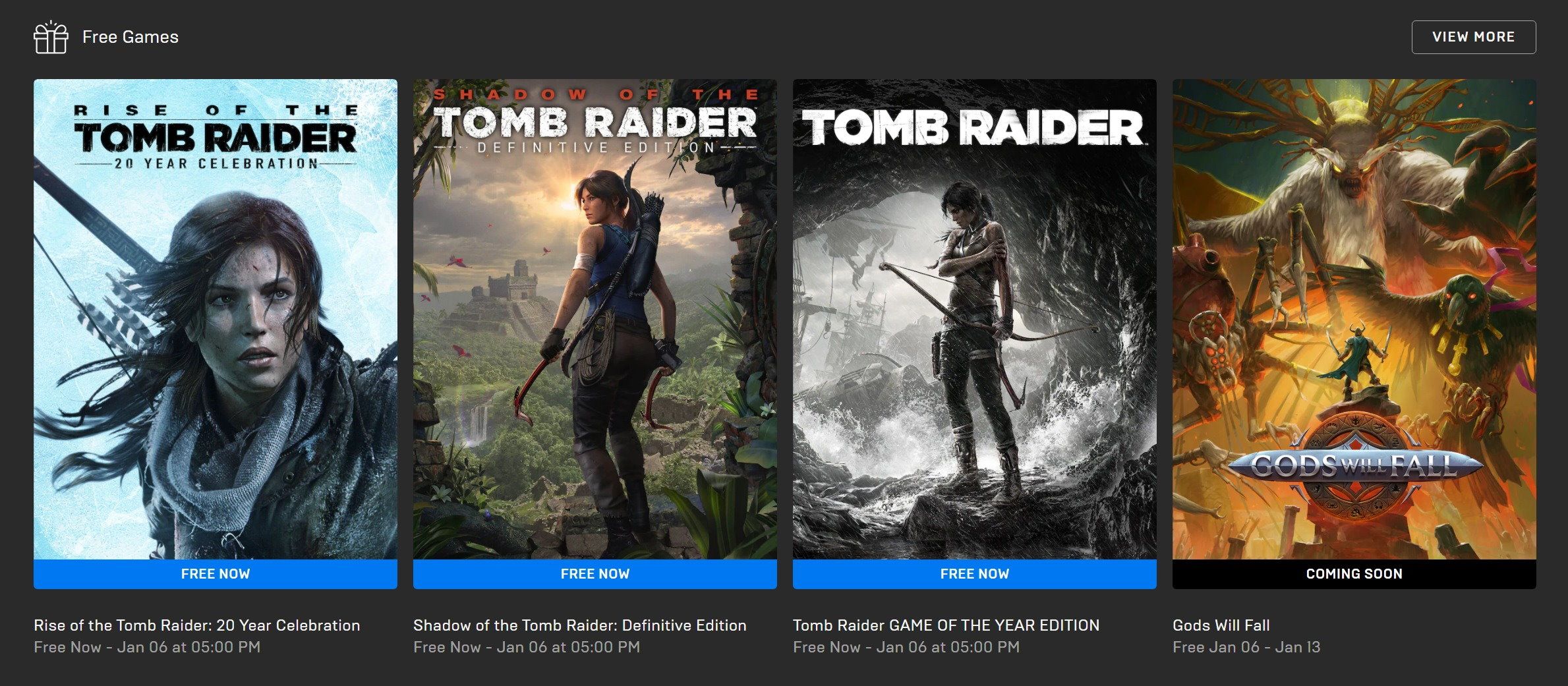 Tomb Raider Free - via Epic Games Store