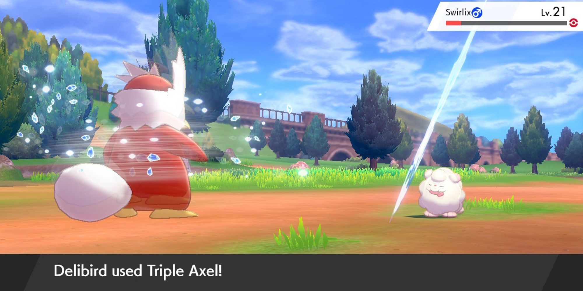 Pokemon Sword And Shield: Delibird Uses Triple Axel