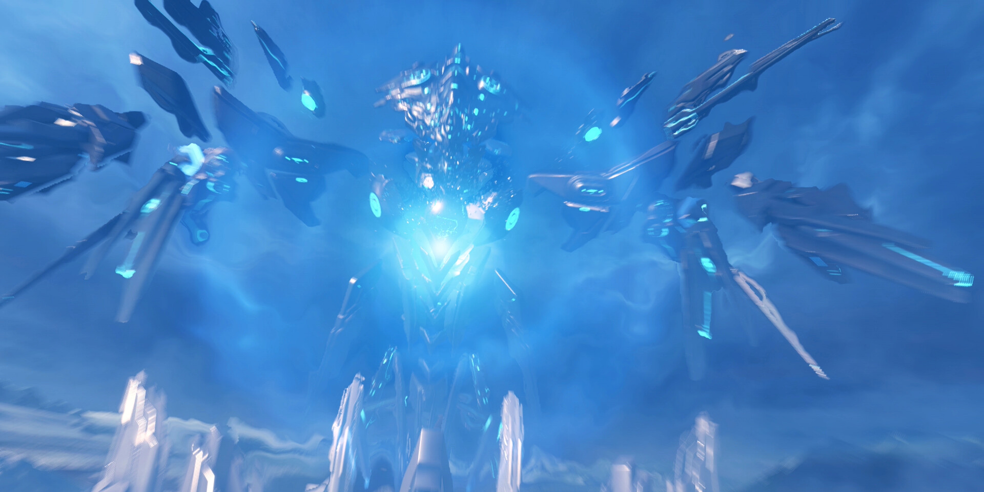 Halo 5: Cortana Controlled Guardian Towering Over Cityscape