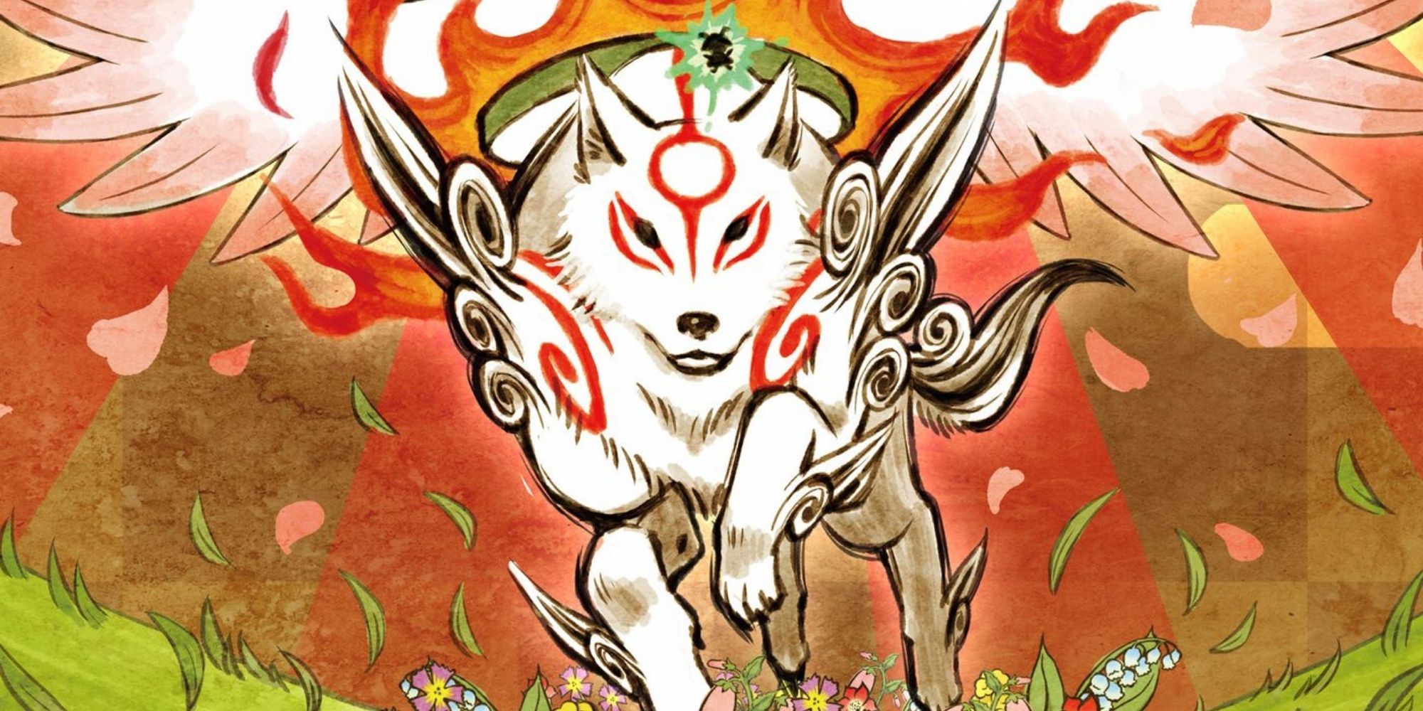 Key Art shows Ameterasu from Okami.