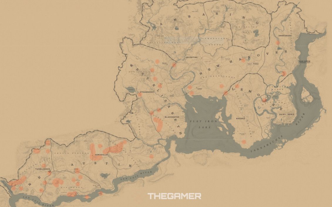 Vulture map locations Red Dead Redemption 2 Online