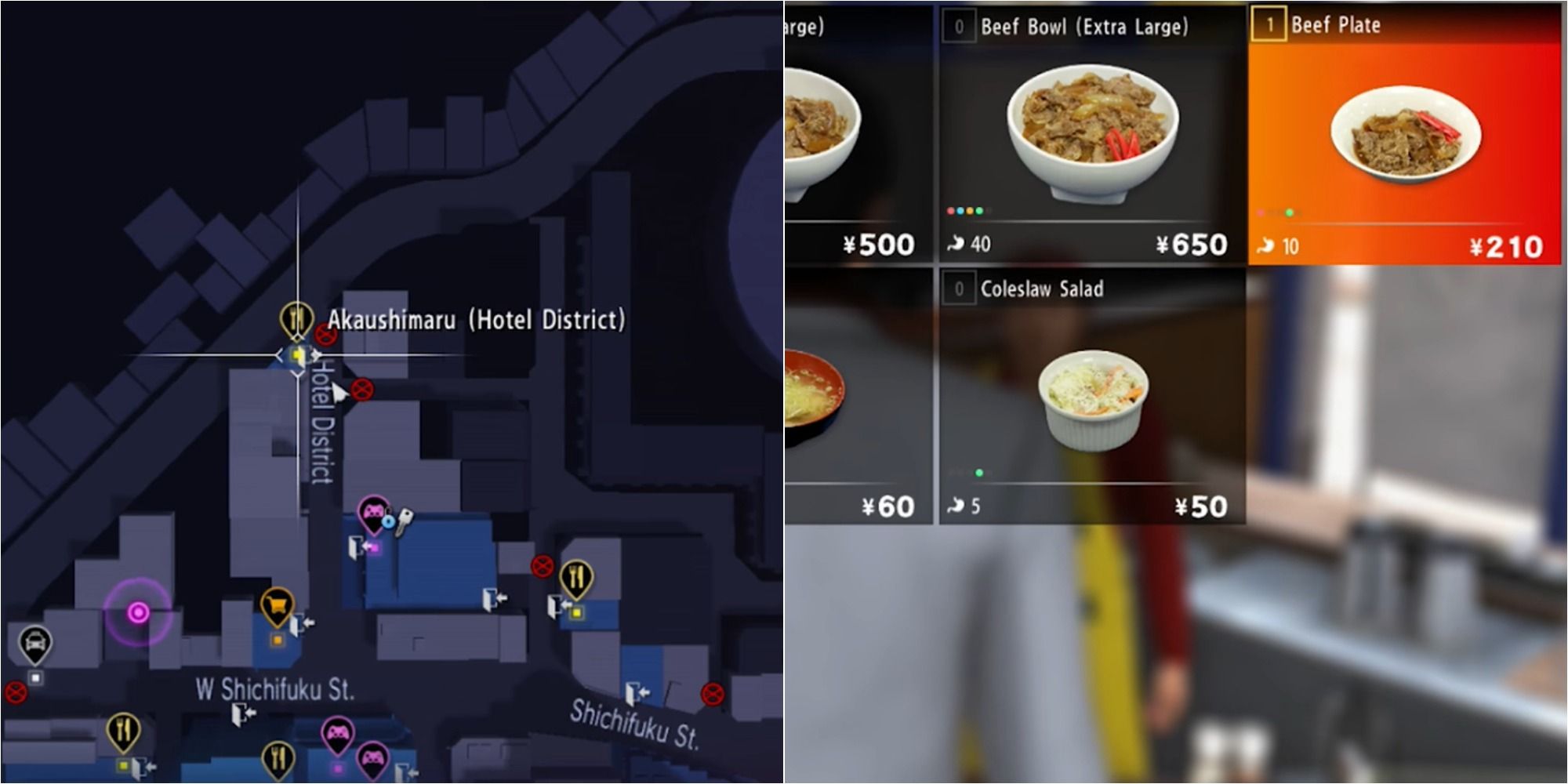 Yakuza 6 Split Image Akaushimaru Location and Beef Plate