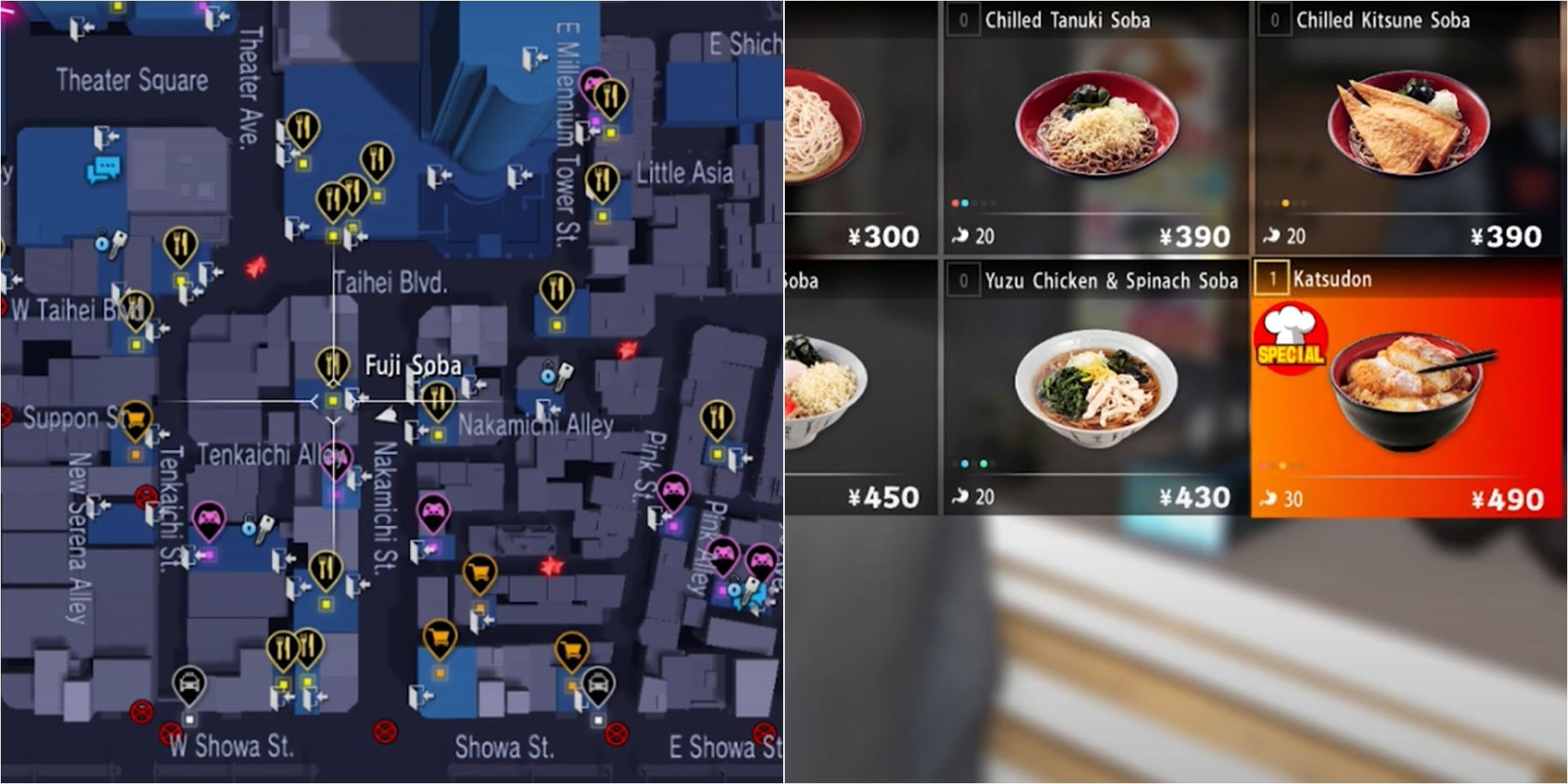 Yakuza 6 Split Image Fuji Soba Location and Katsudon