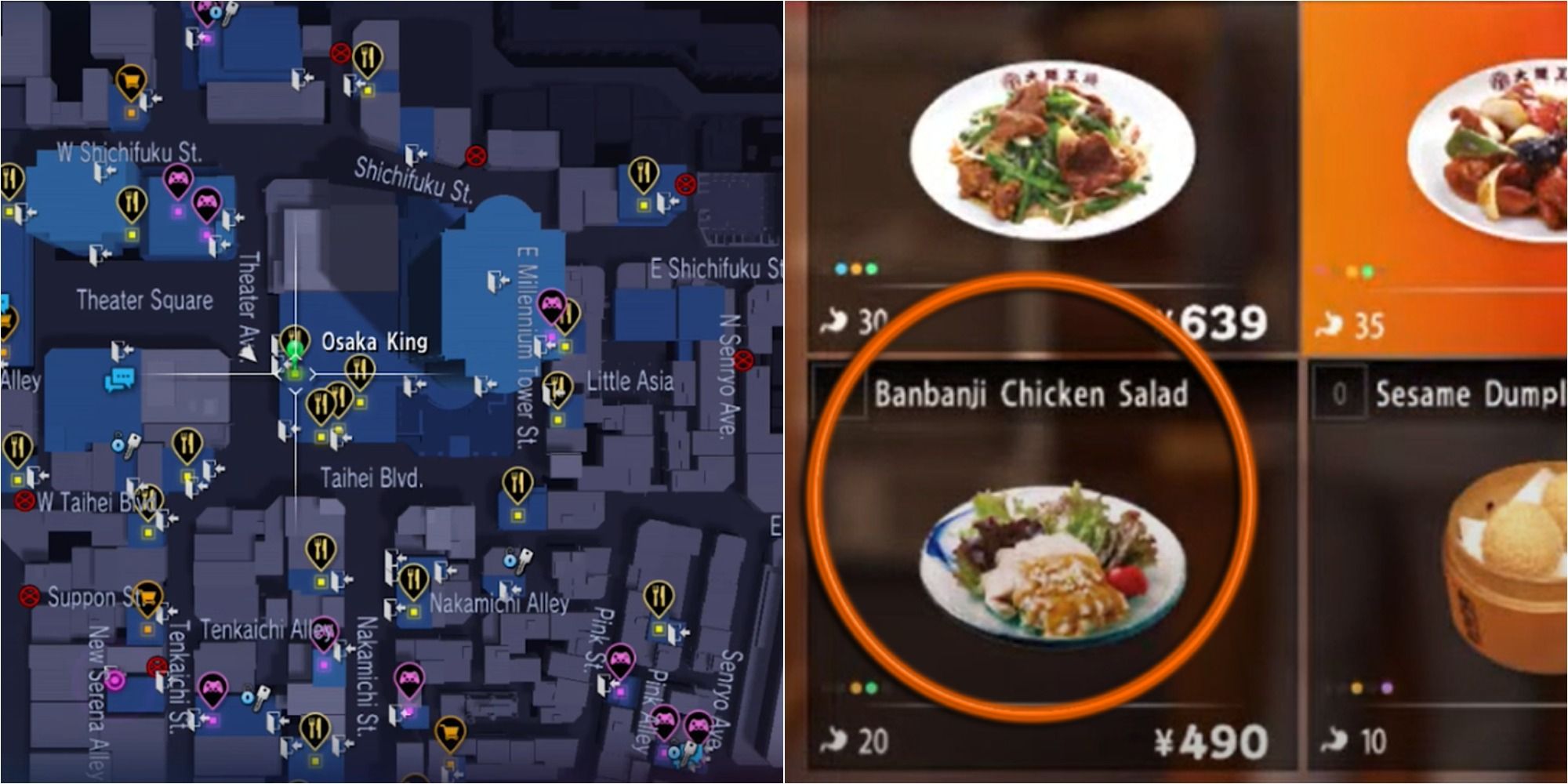 Yakuza 6 Split Image Osaka King Location And Banbanji Chicken Salad