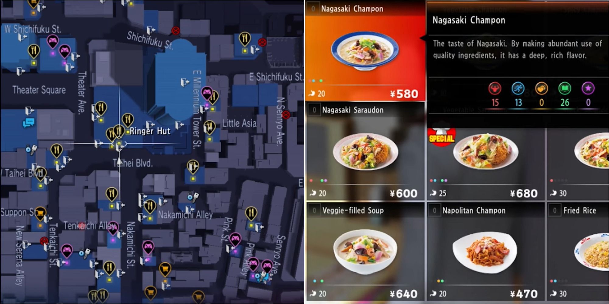 Yakuza 6 Split Image Ringer Hut And Vegetable Champon