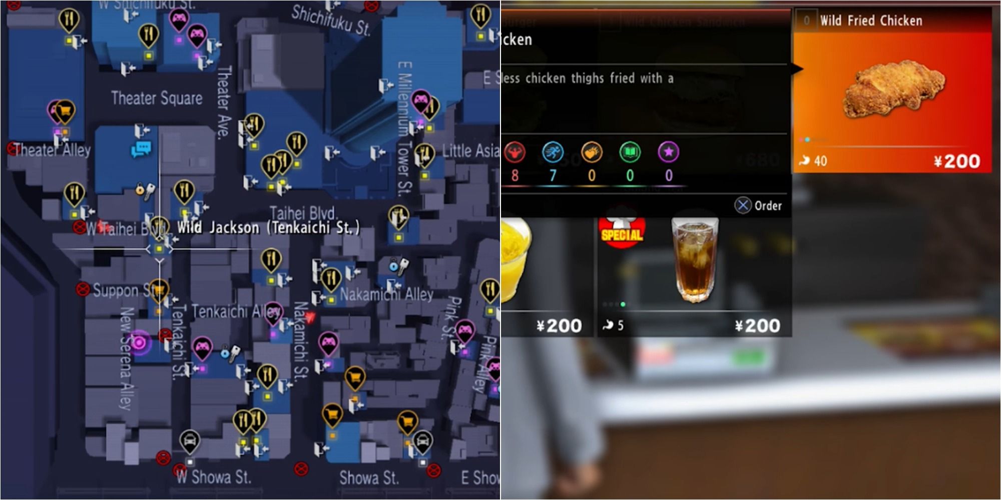 Yakuza 6 Split Image Wild Jackson Location And Wild Fried Chicken