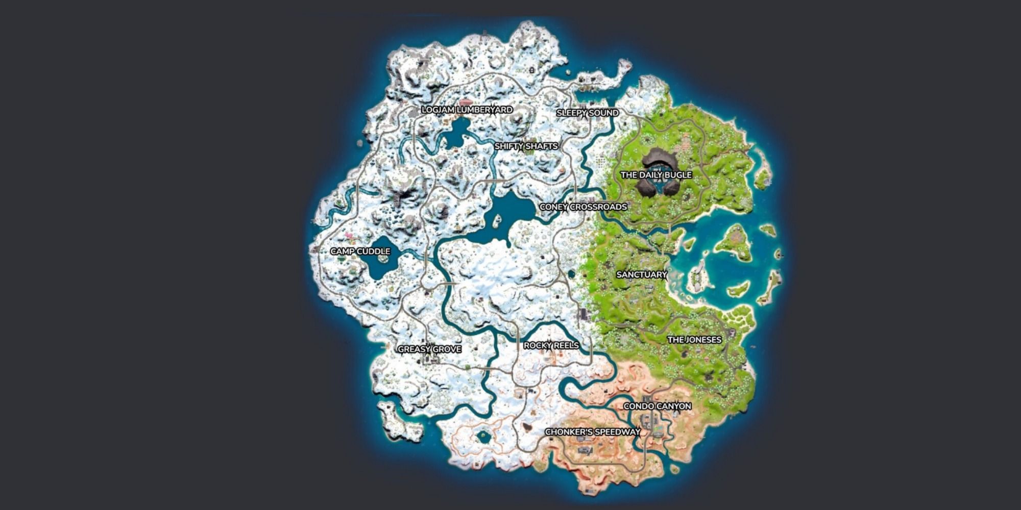 chapter three season one map complete map unlocked fortnite