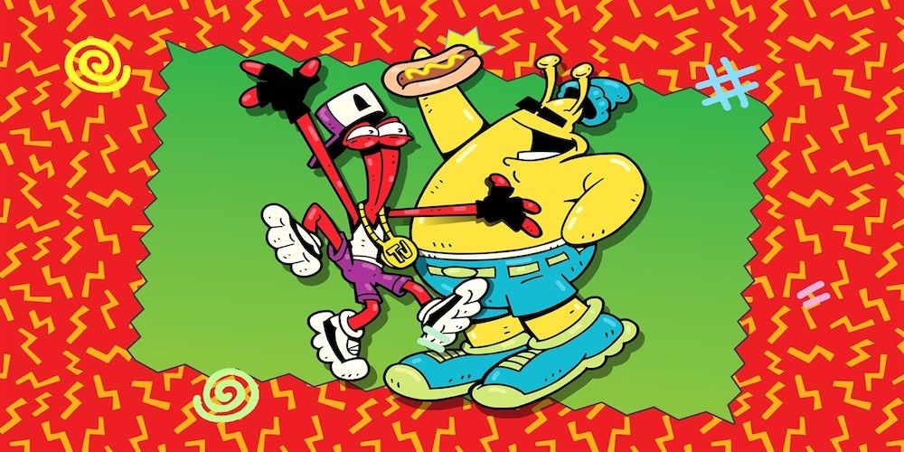 ToeJam and Earl: Back in the Groove Two aliens in bright clothes against a brightly-colored background