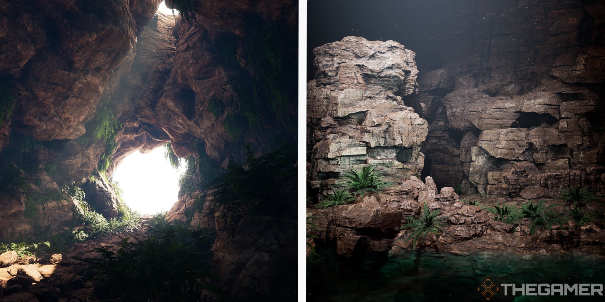 images of two caves next to each other