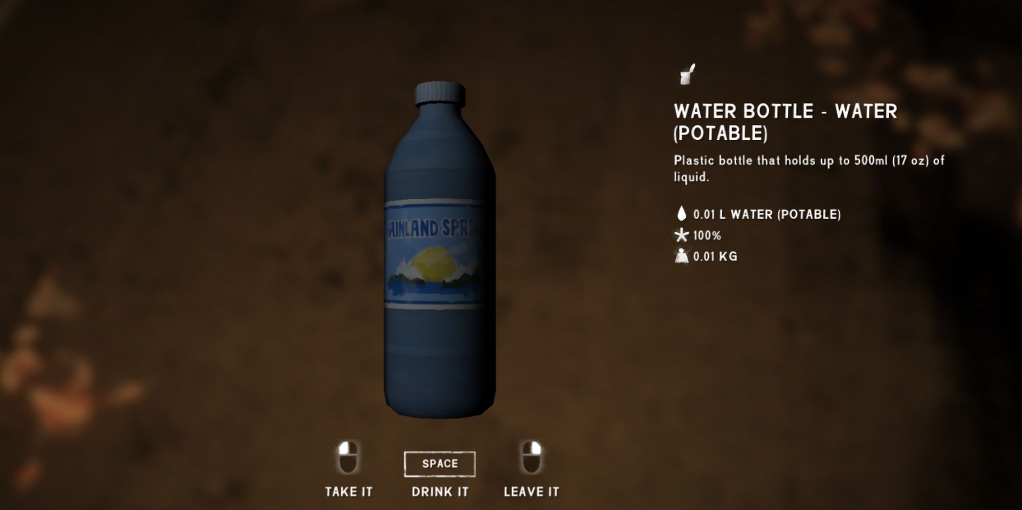 The Long Dark: Stats And Item Description For Water Bottle