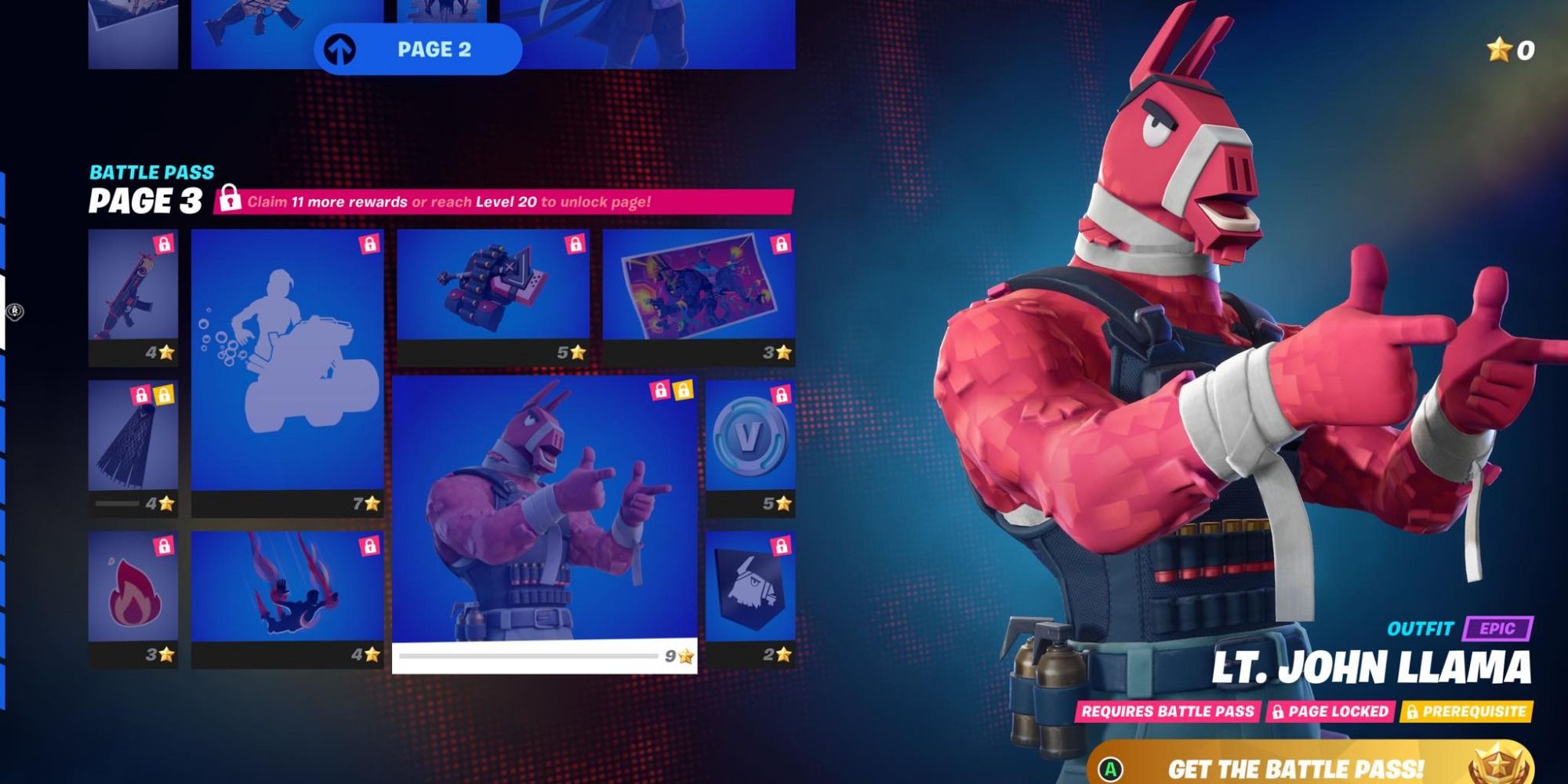 lt. john llama battle pass skin fortnite