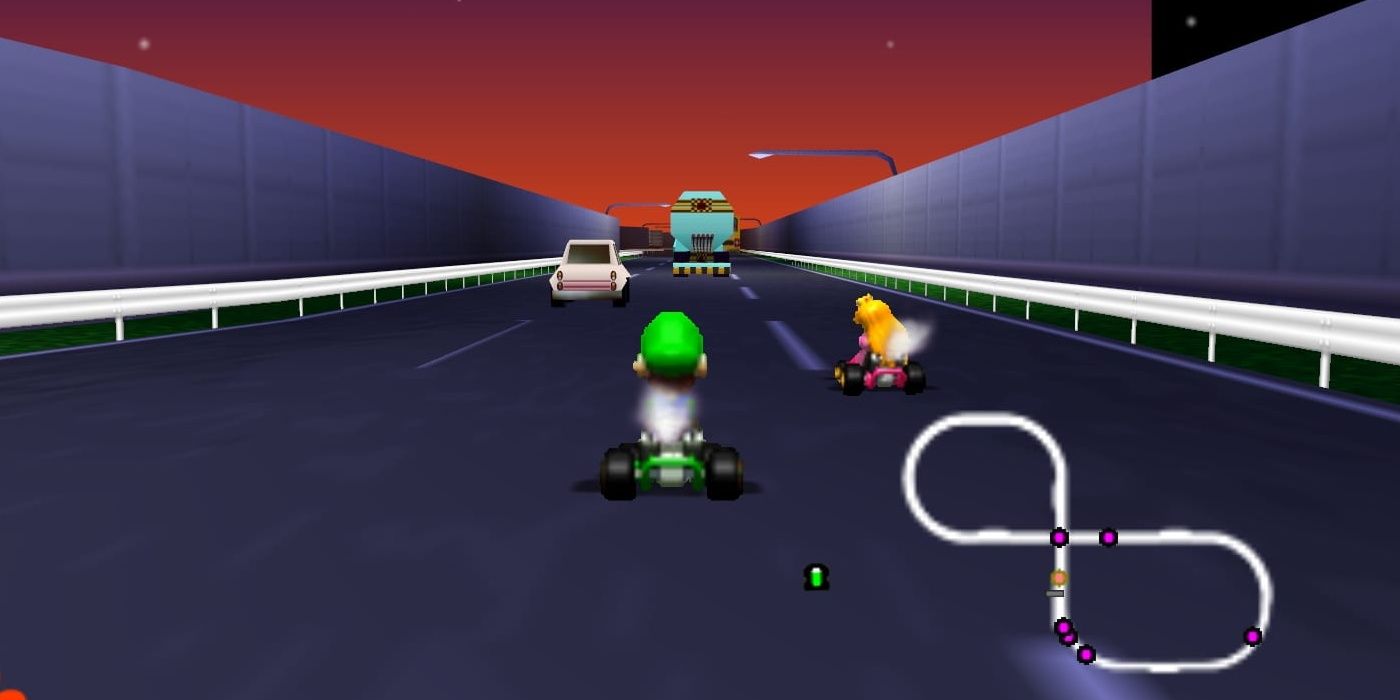 Luigi races through Toad's Turnpike