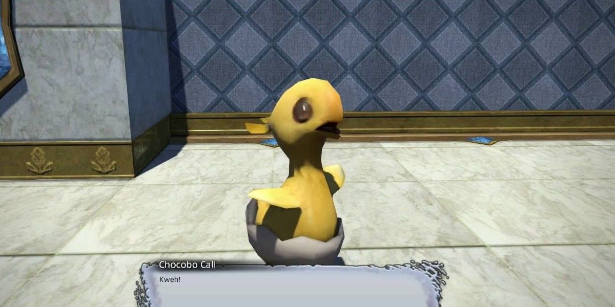 Chocobo hatchling saying "kweh." 