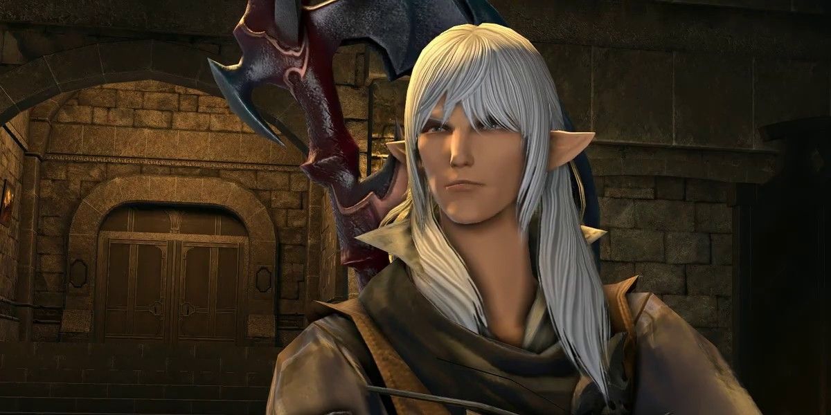 Estinien with hair down. 