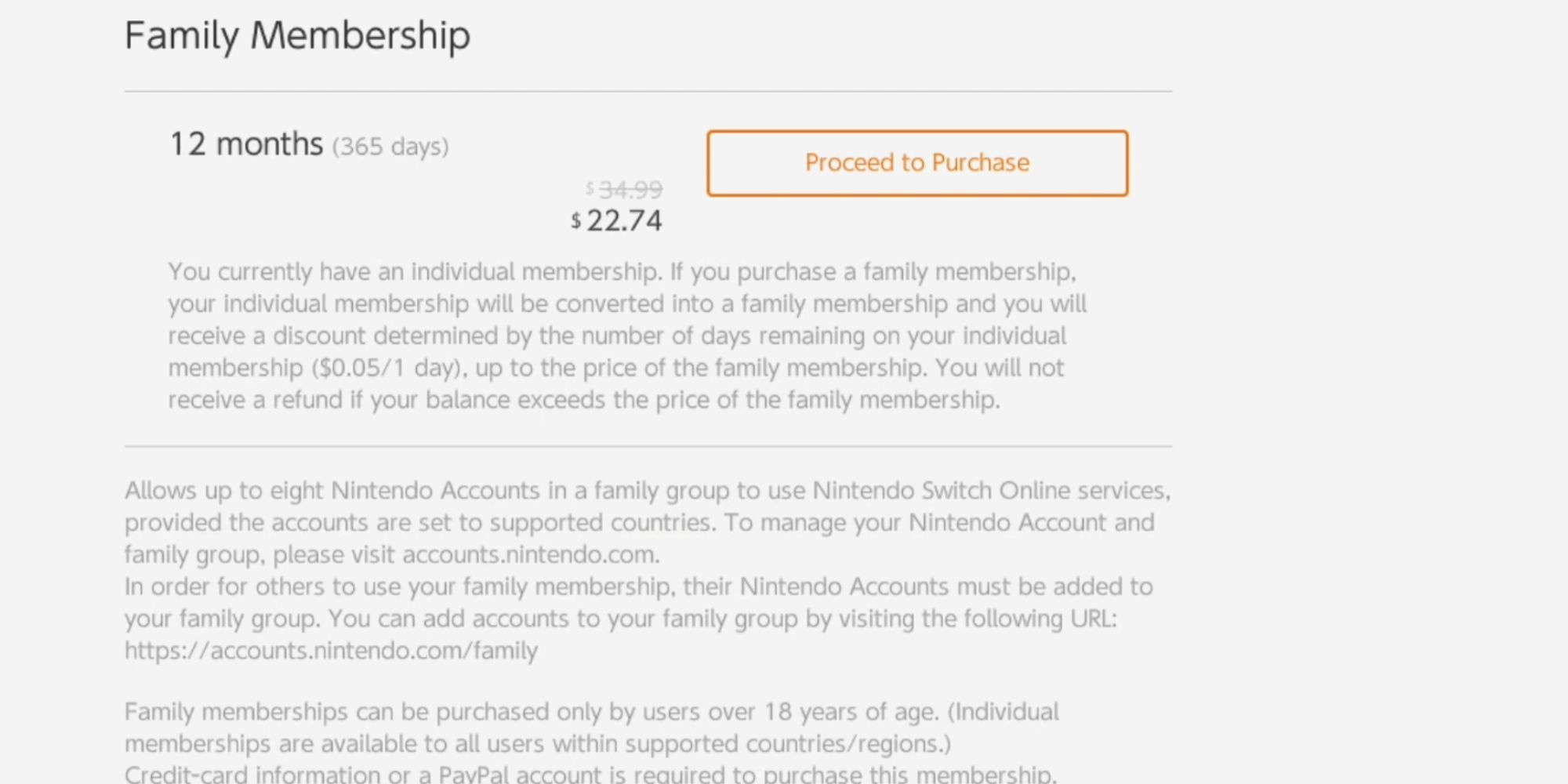 Switch family store membership price