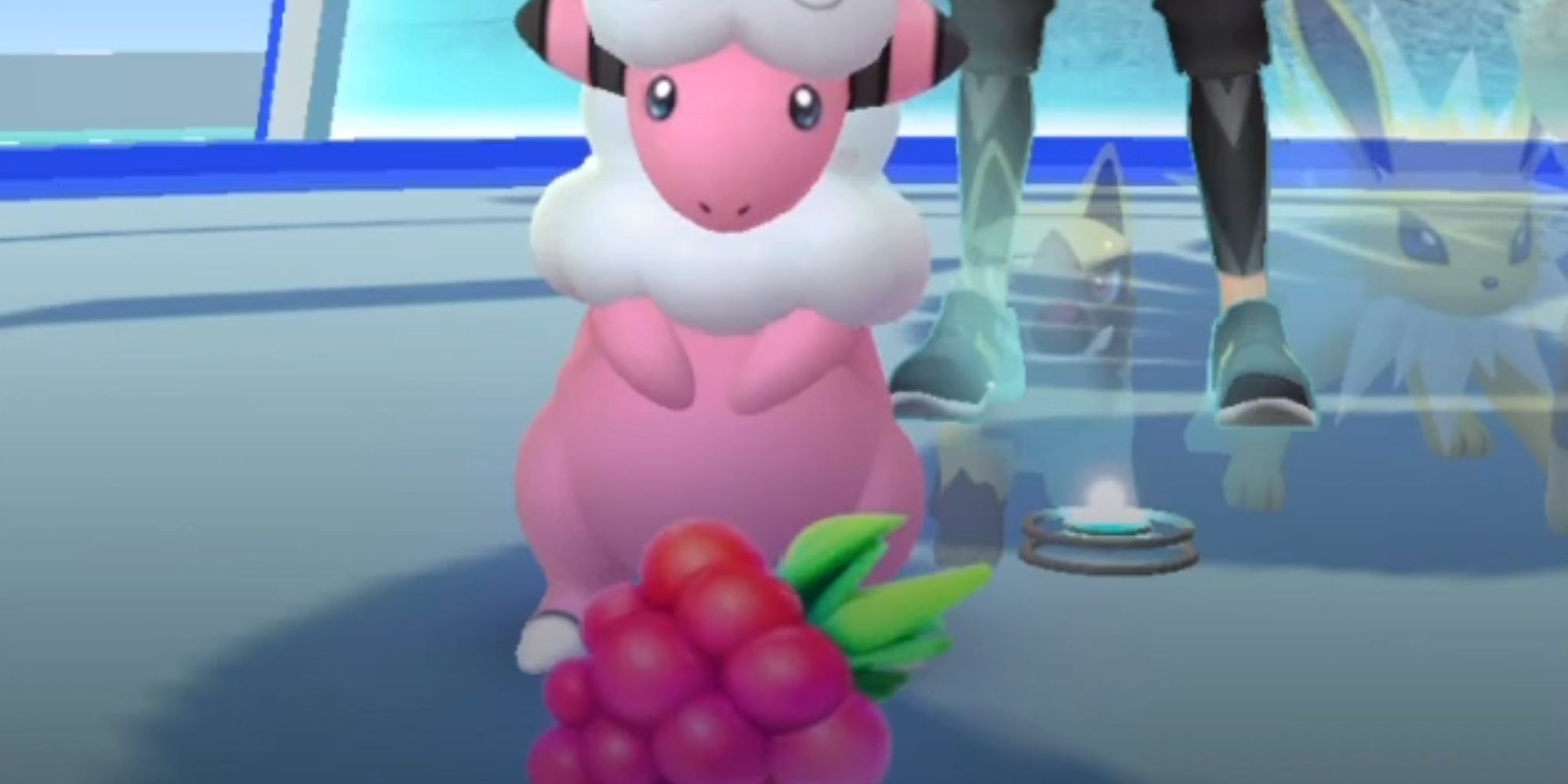 pokemon_go_trainer_feeding_berries_to_flaaffy_at_a_gym