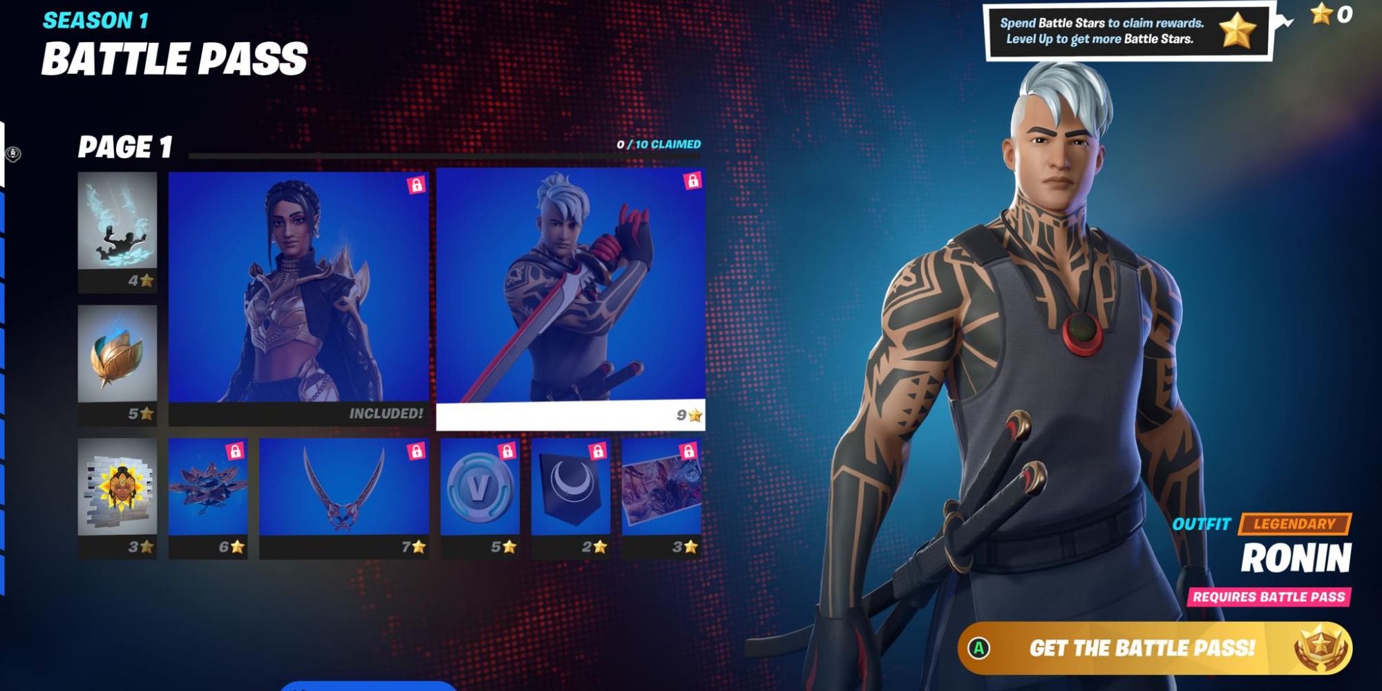 ronin page one battle pass skin fortnite