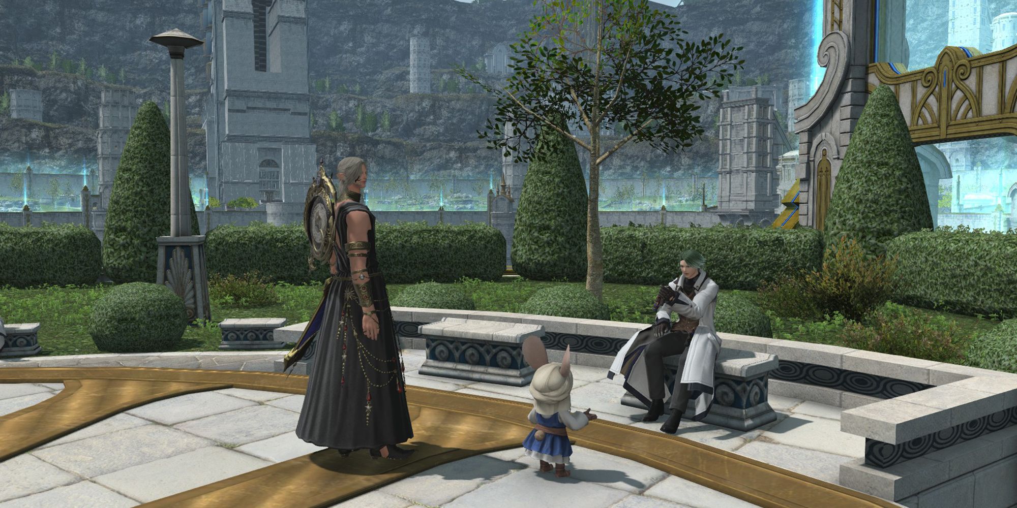urianger and a loporitt during the sage council msq quest