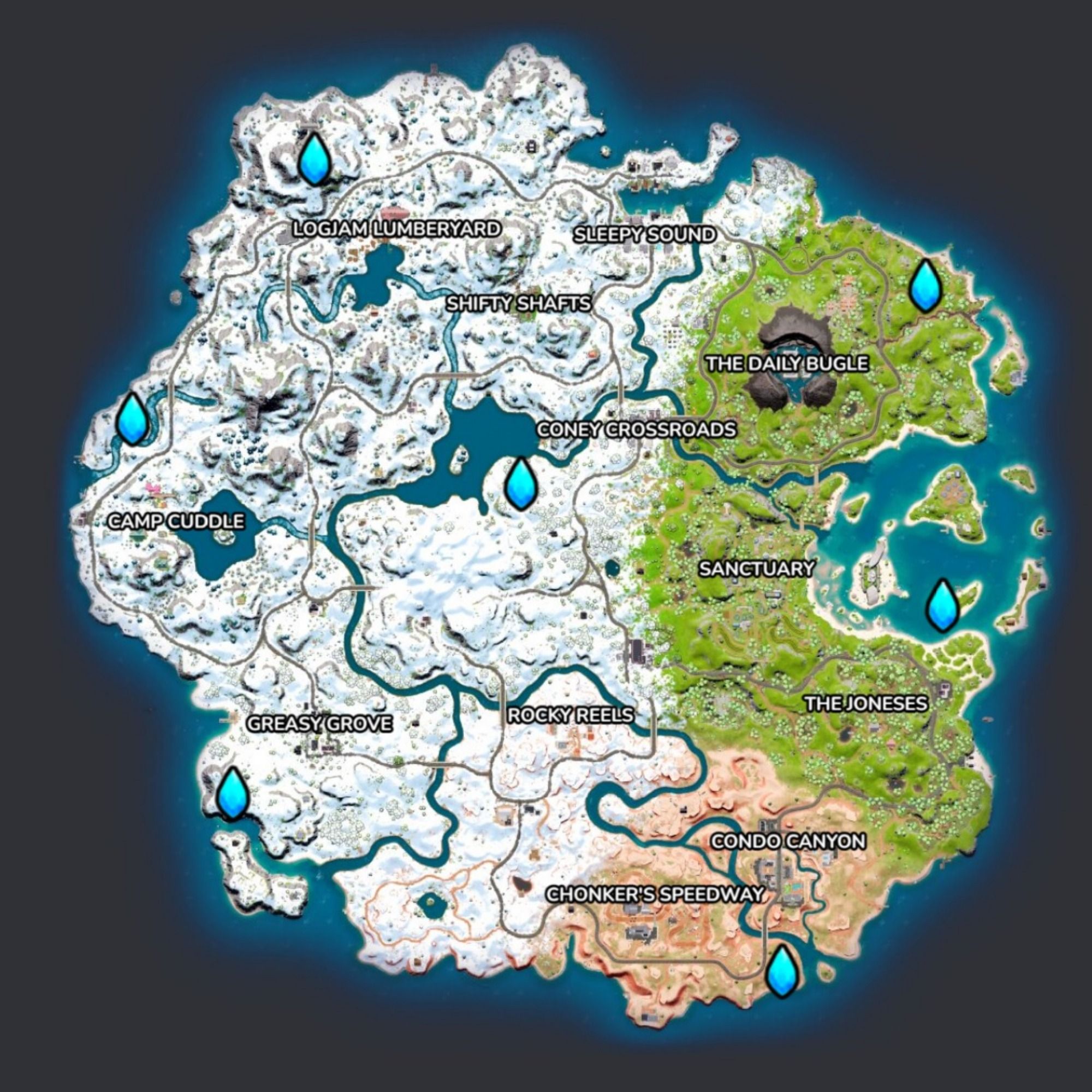 all seven outpost locations fortnite