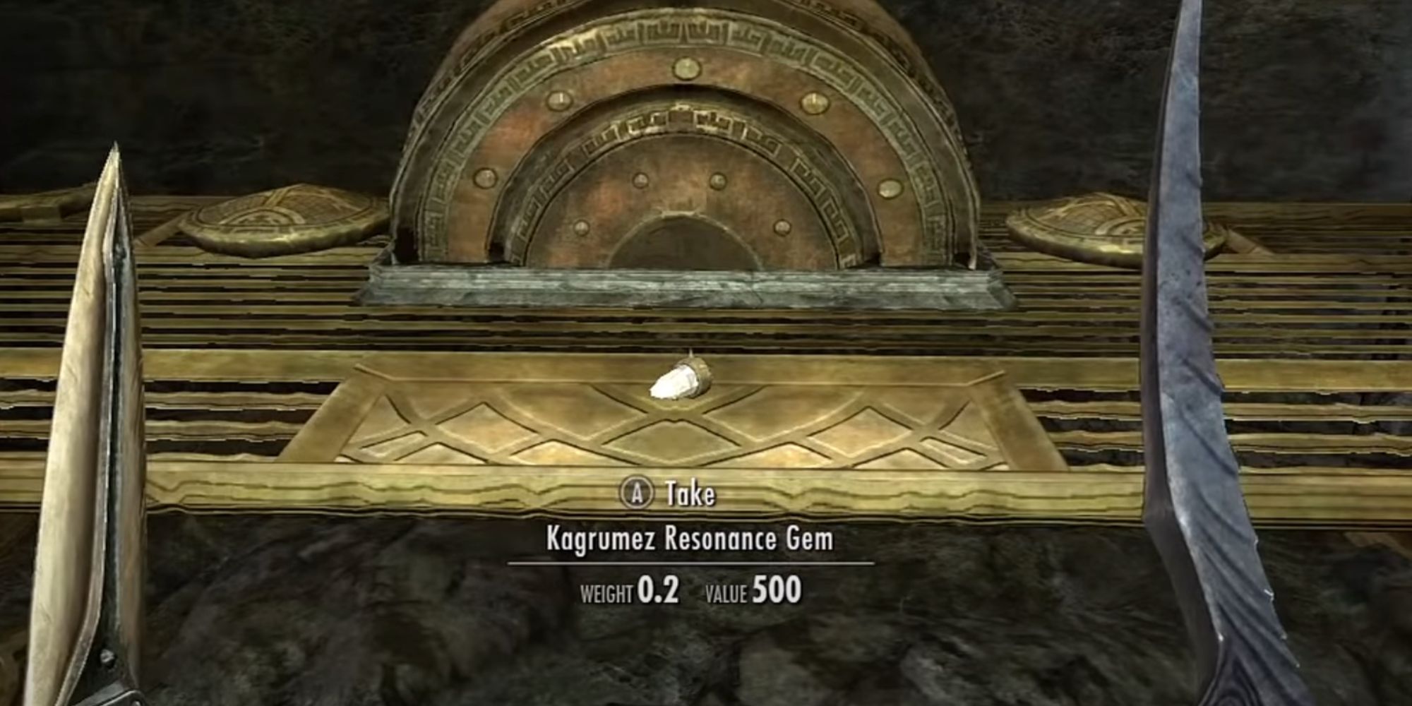 Skyrim How To Recruit The Dwarven Animal Companions   Skyrim Kagrumez Resonance Stone Next To Chest 1 