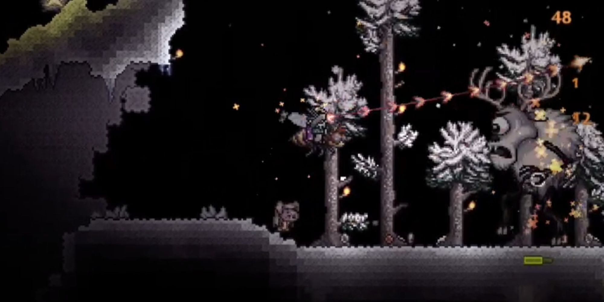 terraria_player_attacking_deerclops_in_the_air