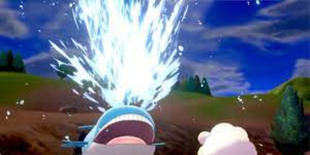 Water Sprout being used by Wailord in battle