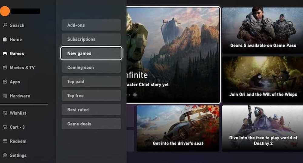 where to find the xbox live subscriptions menu