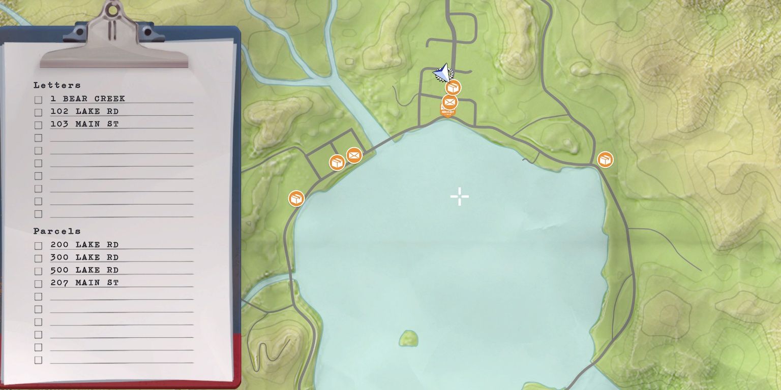 your map and delivery list in lake