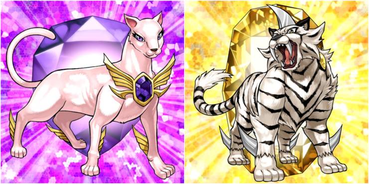 Yugioh crystal beast topaz tiger and Amethyst Cat