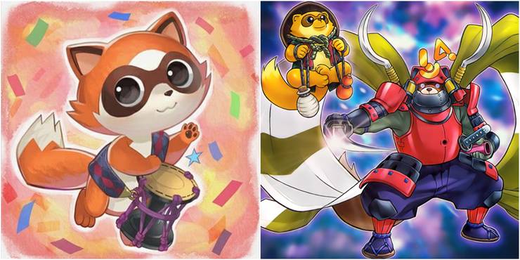 Yugioh baby raccoon ponpoko and ronnin raccoon