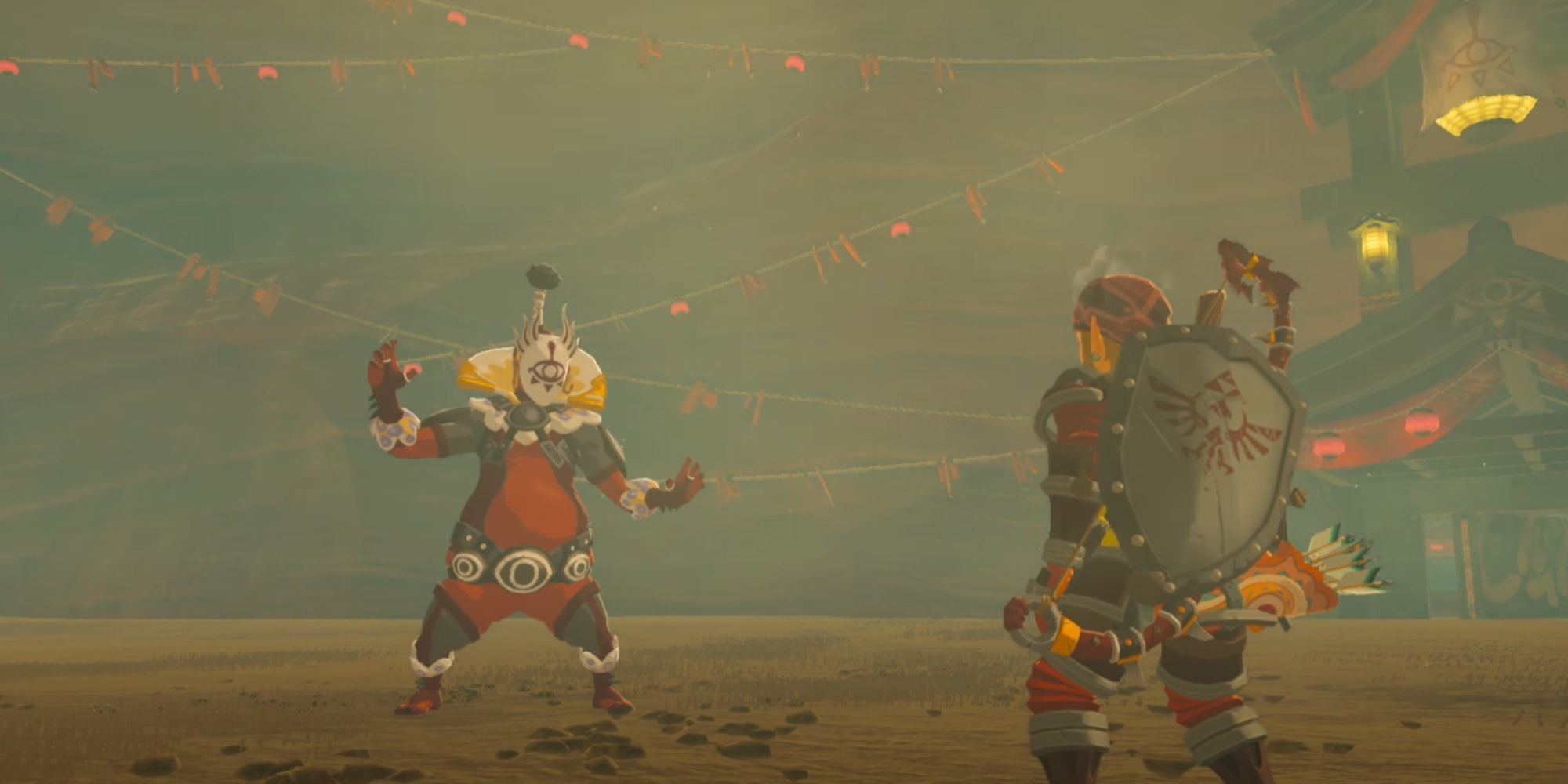 Master Kohga facing Link in the desert in Breath of the Wild