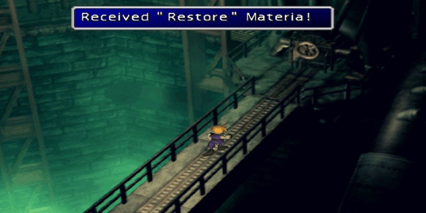 Acquiring restore materia in FF7 in the Mako Reactor.