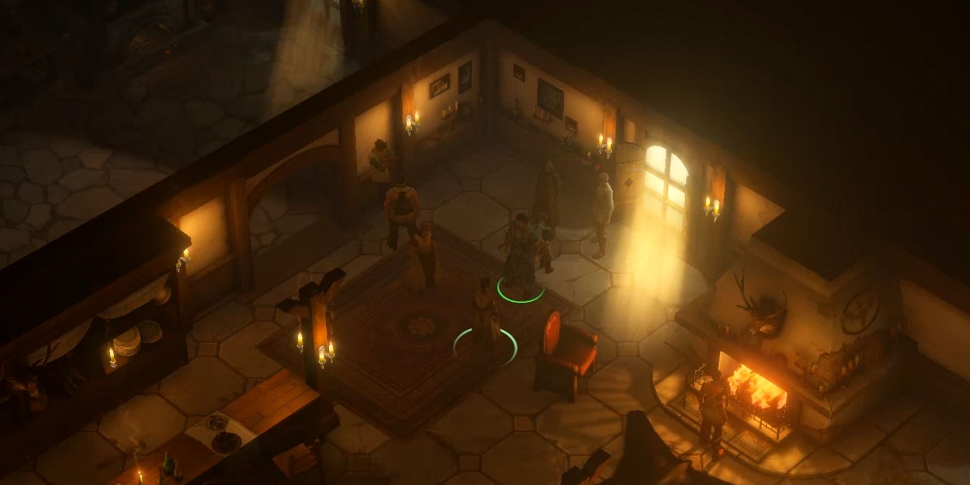 pathfinder: kingmaker characters discussing a surprise event