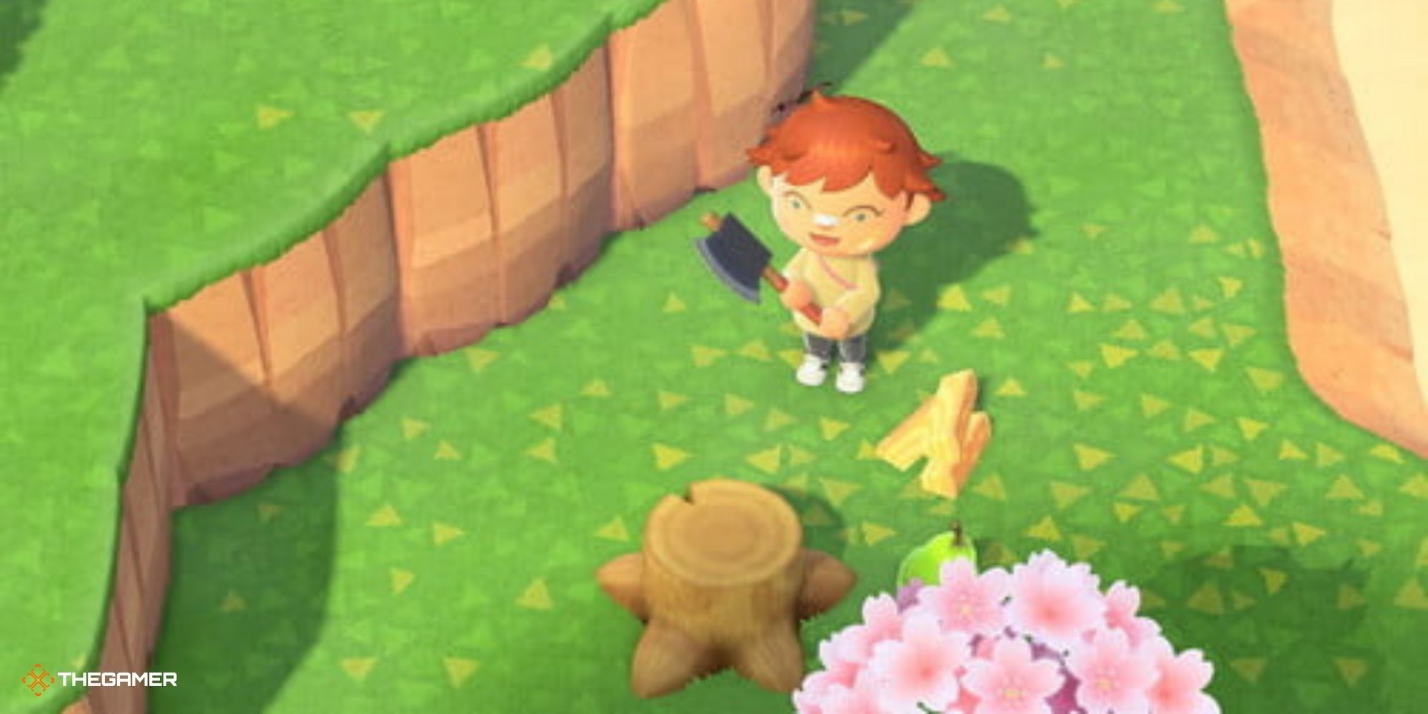Animal Crossing New Horizons - player with axe