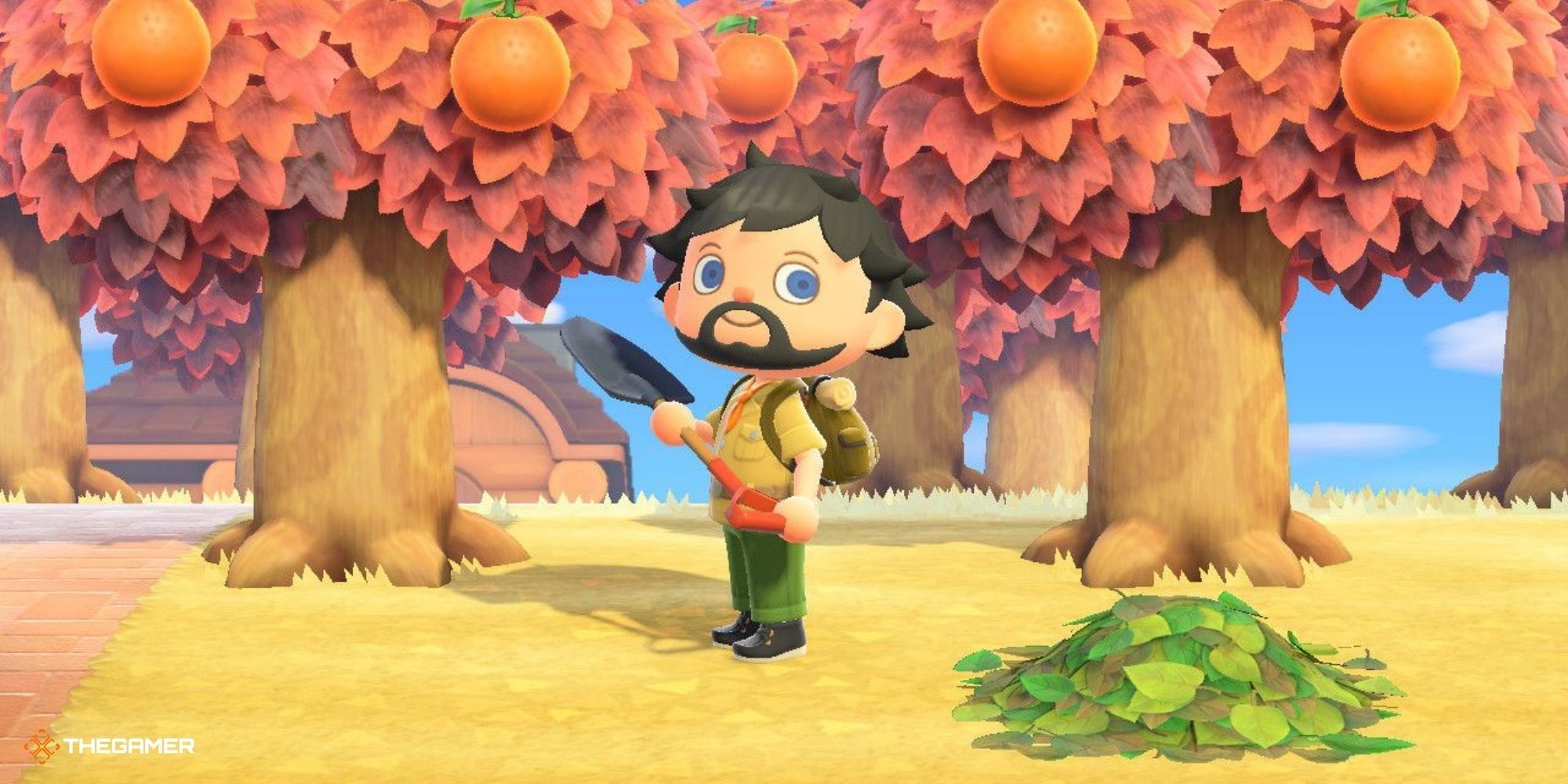 Animal Crossing New Horizons - player with shovel
