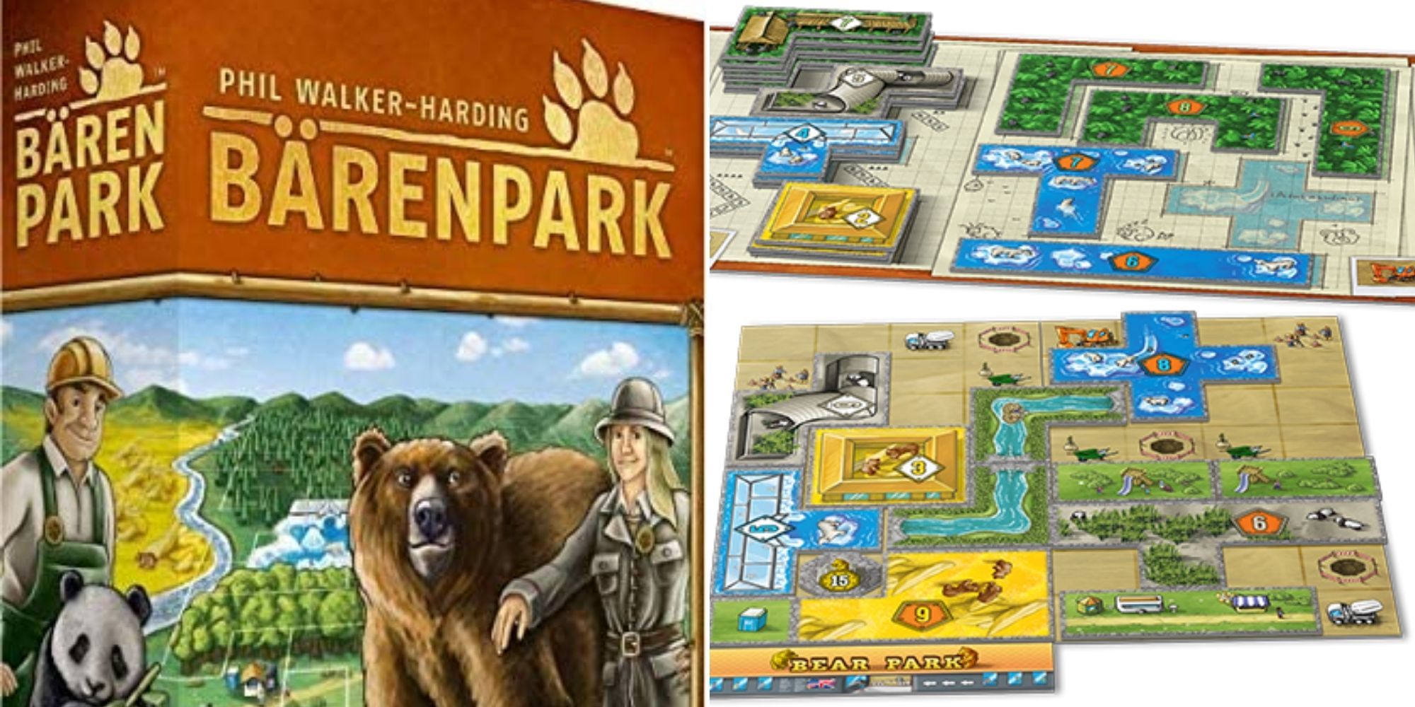Baren Park Board Game Box - A player's park and the available pieces to collect