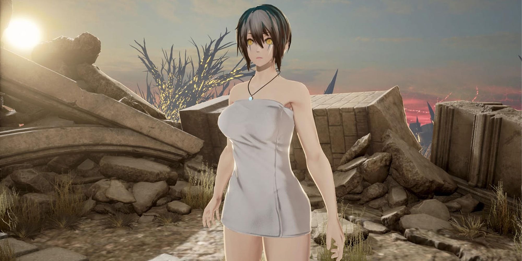 Bath Towel clad revenant from Code Vein