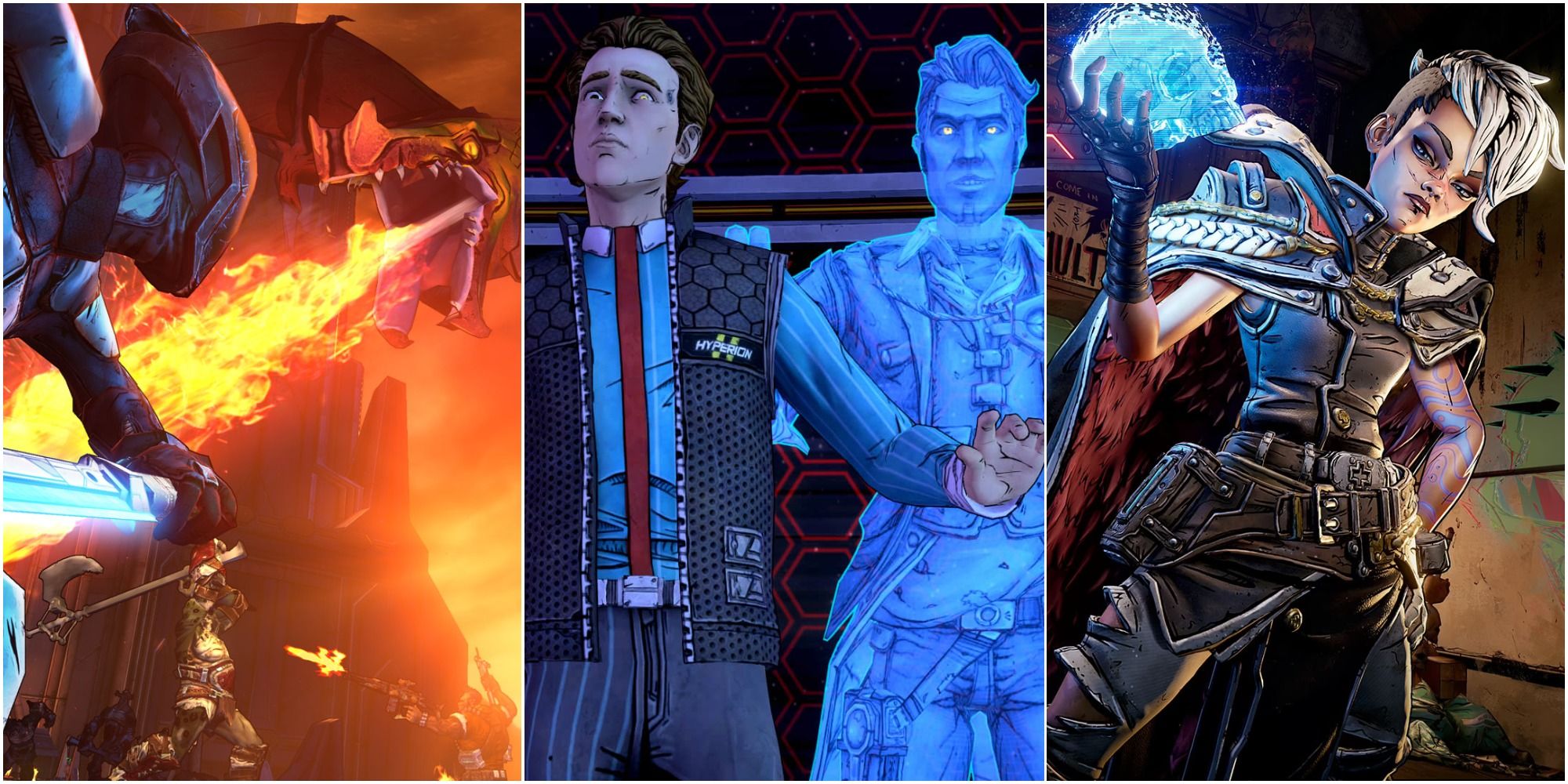 Split images of characters in Borderlands games
