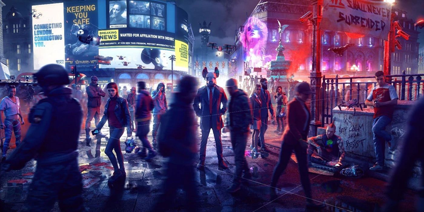 Key art for Watchdogs Legion showing several characters