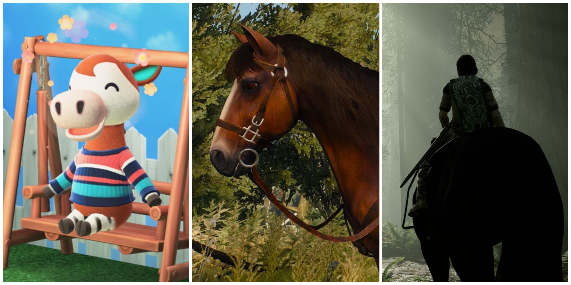 Best Horses In Video Games Split Image