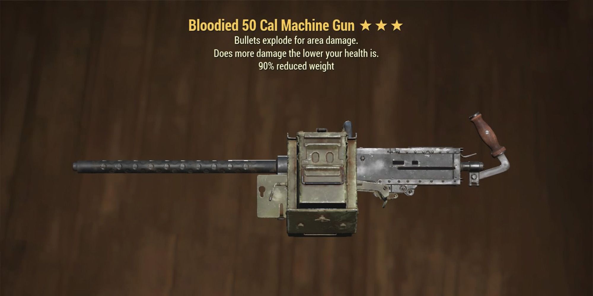 Bloodied 50 Cal Machine Gun from Fallout 76.
