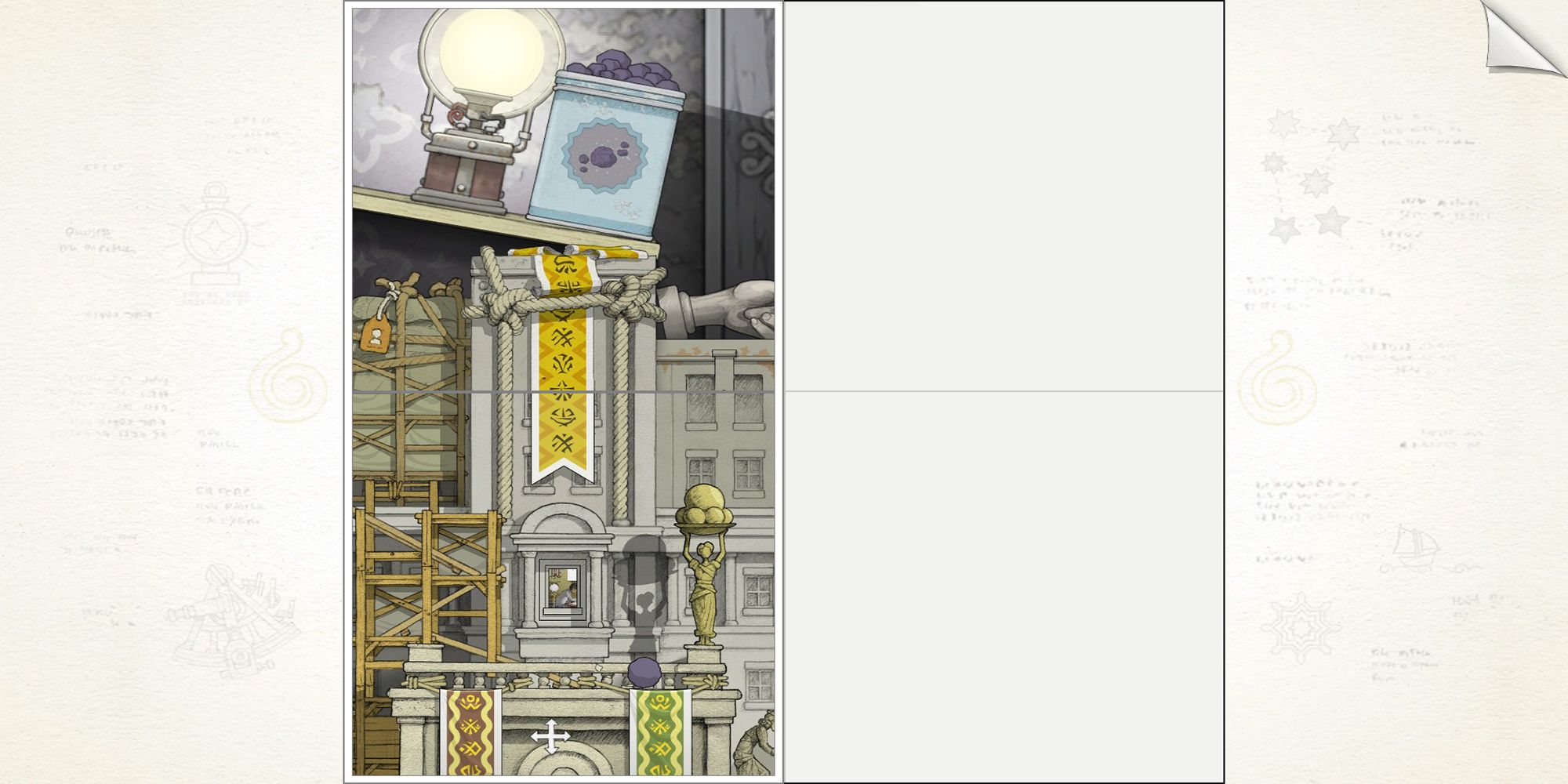 The first part of the rock puzzle in Chapter Three of Gorogoa.