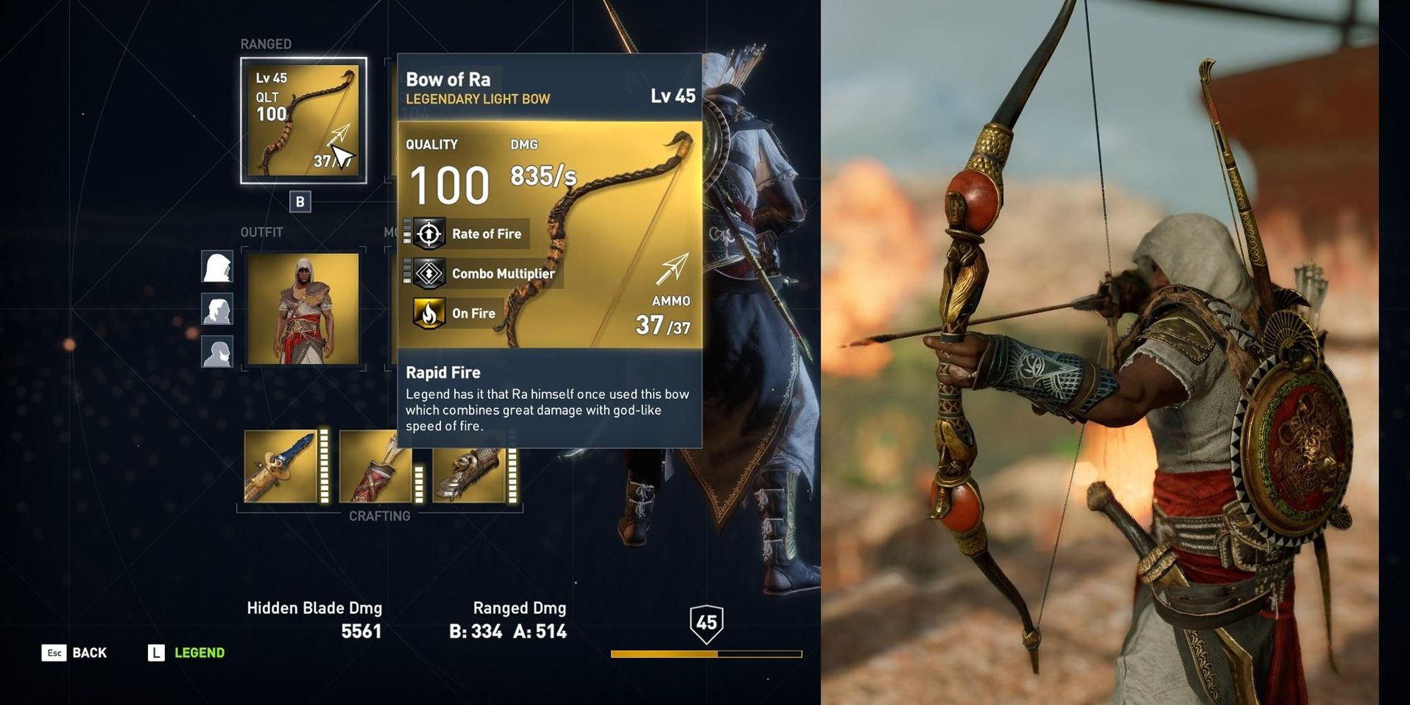 Bayek Takes Aim With the Bow Of Ra